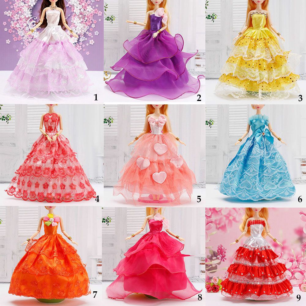 Đầm cưới thời trang cho búp bê 30cm