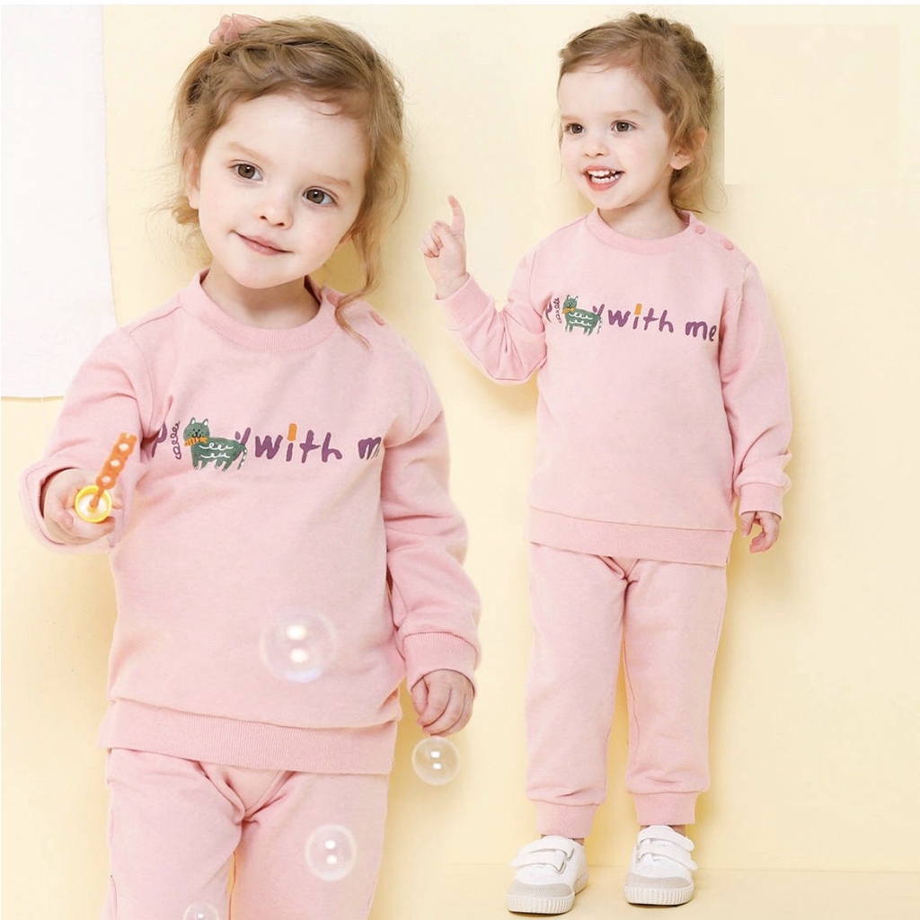 Áo nỉ da cá bé trai bé gái in chữ Play with me MM. HA0173