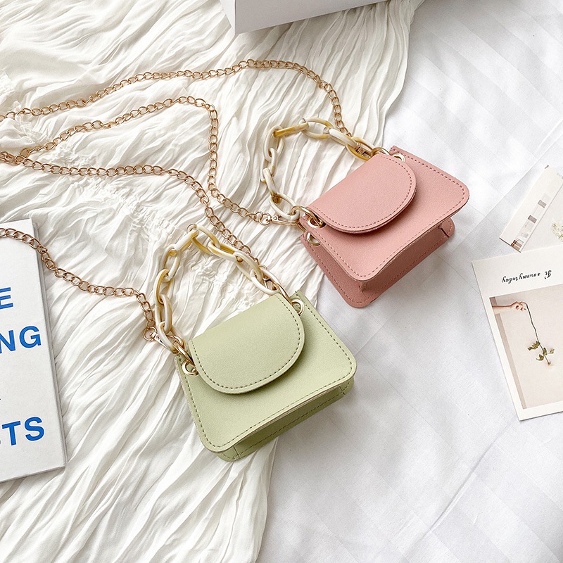 Túi đeo chéo MINI nữ dây xích, túi xách nữ đeo chéo da thời trang Hàn Quốc xanh hottrend nhỏ gọn giá rẻ - DODO FASHION