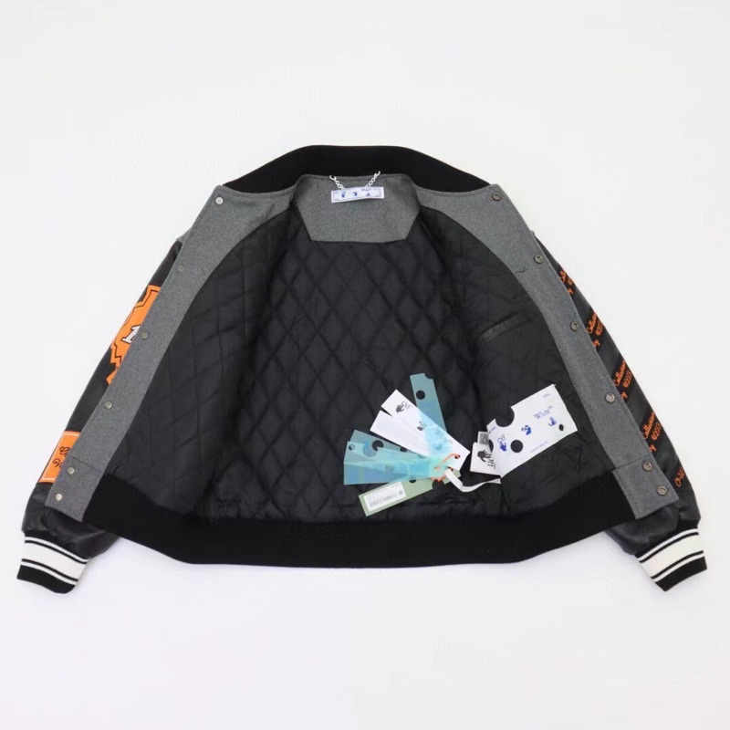 ⚡️⚡️ Áo Varsity Off-White ss21/ Off-White Leather Varsity Jacket -Áo khoác Off-White/ Bomber Off- White