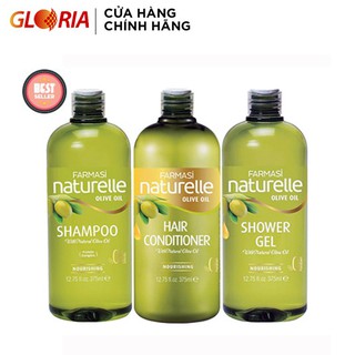 [Combo3] Dầu Gội & Dầu Xả & Sữa Tắm Chiết Xuất Olive Farmasi 375ml/chai