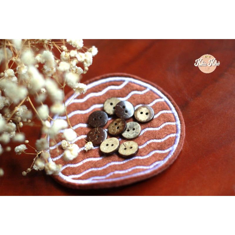 KHUY GỖ DỪA HANDMADE 15mm ( 10 chiếc )
