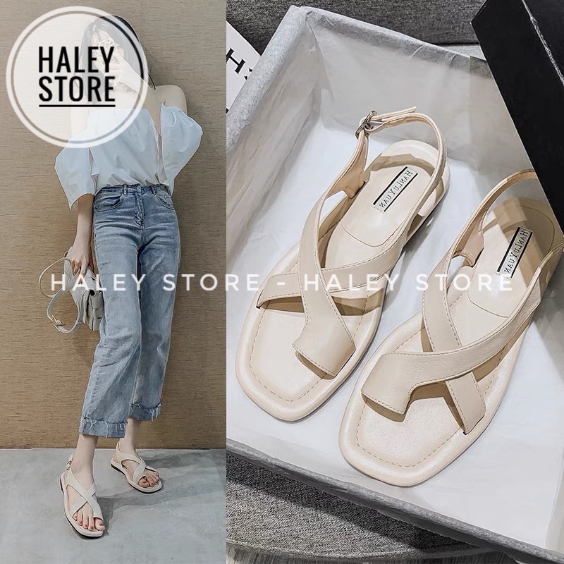 Giày sandal bệt nữ quai chéo xỏ ngón đi chơi đi học đi làm đi du lịch HALEY STORE