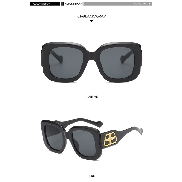 Kính mát thiết kế gọng vuông lớn phong cách thời trang Âu Mỹ 2021 cho nam và nữ