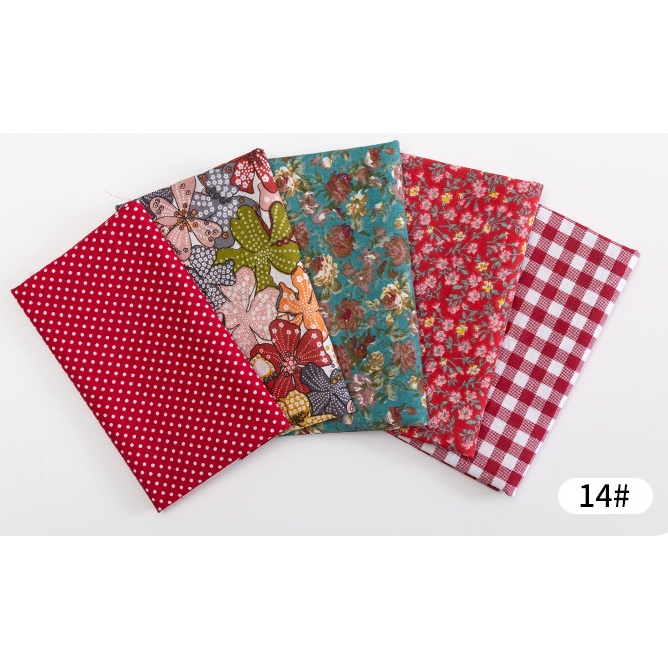 Set 5 Tấm Vải Cotton LÀM DIY Họa Tiết Hoa NGẪU NHIÊN Tự May Vá Đồ Thủ Công-  BÁCH HÓA NA NA