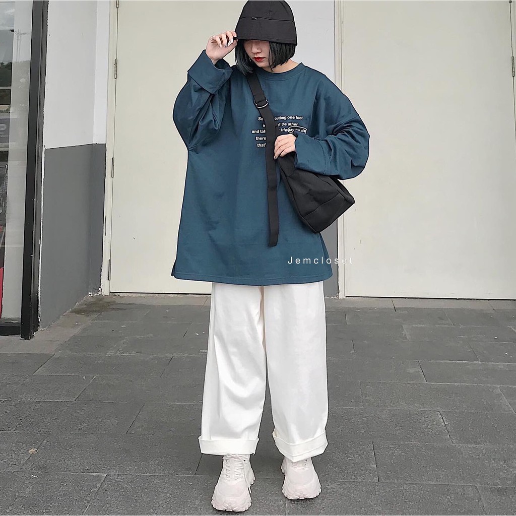 Áo Thun Form Rộng JEMCLOSET Tay Dài Áo Phông Có Nhiều Màu Kiểu Basic Phong Cách Đơn Giản Dễ Phối Đồ DAYBEDAY 1793