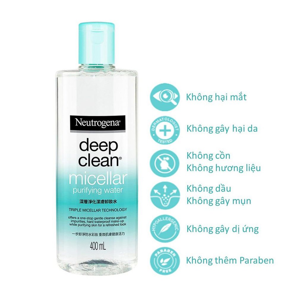 Nước Tẩy Trang Neutrogena Deep Clean Micellar Purifying Water 400ml