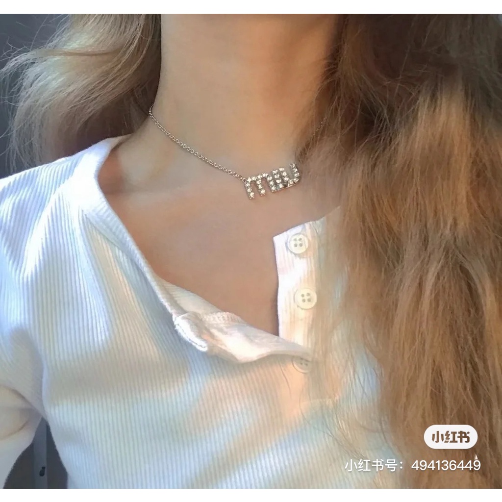Vòng cổ Mặt Chữ Miumiu Đơn Giản Phong Cách Hàn Quốc Cho Cặp Đôi