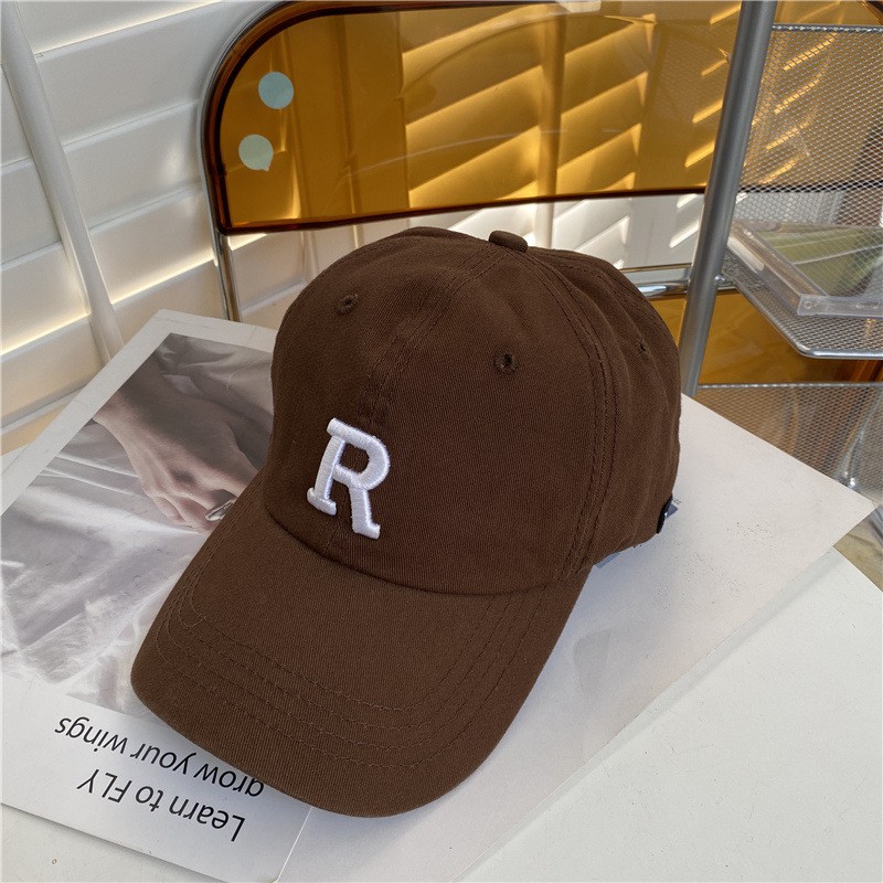 Mũ bóng chày thêu chữ R hợp thời trang