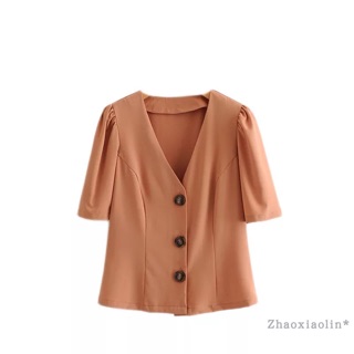 Áo zara xẻ cổ V