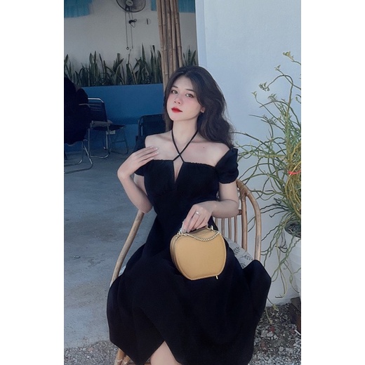 Đầm xòe TIEUDESIGN nhún nơ trước