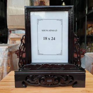 [Quá Rẻ] Khung Hình Thờ Gỗ Xà Cừ KT 18x24 Màu Đen Rất Đẹp Mẫu Bán Chạy