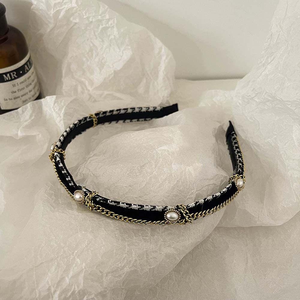 Băng Đô Cài Tóc Phối Xích Thời Trang Thanh Lịch Cho Nữ