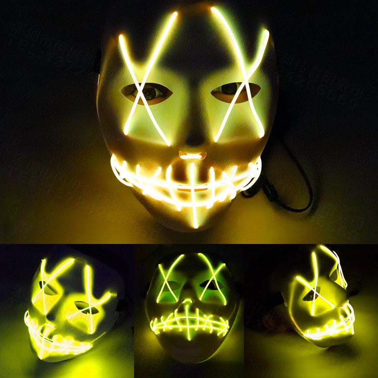 Mặt Nạ Hacker đèn Led phát sáng 8 màu Thanh Trừng Led Neon nhiều mẫu hóa trang halloween sự kiện lễ hội
