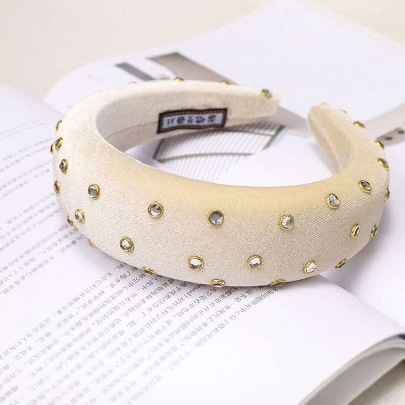 Băng Đô Cài Tóc Có Mút Xốp Dày Dặn Màu Trơn Lấp Lánh Cho Nữ