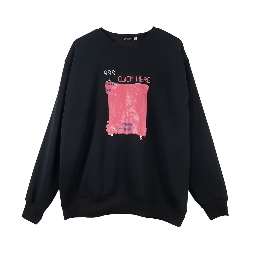 Áo khoác SWEATER nỉ SAM CLO - Áo khoác chui thu đông tay dài form rộng nam nữ unisex long sleeve chữ CLICK HERE | BigBuy360 - bigbuy360.vn