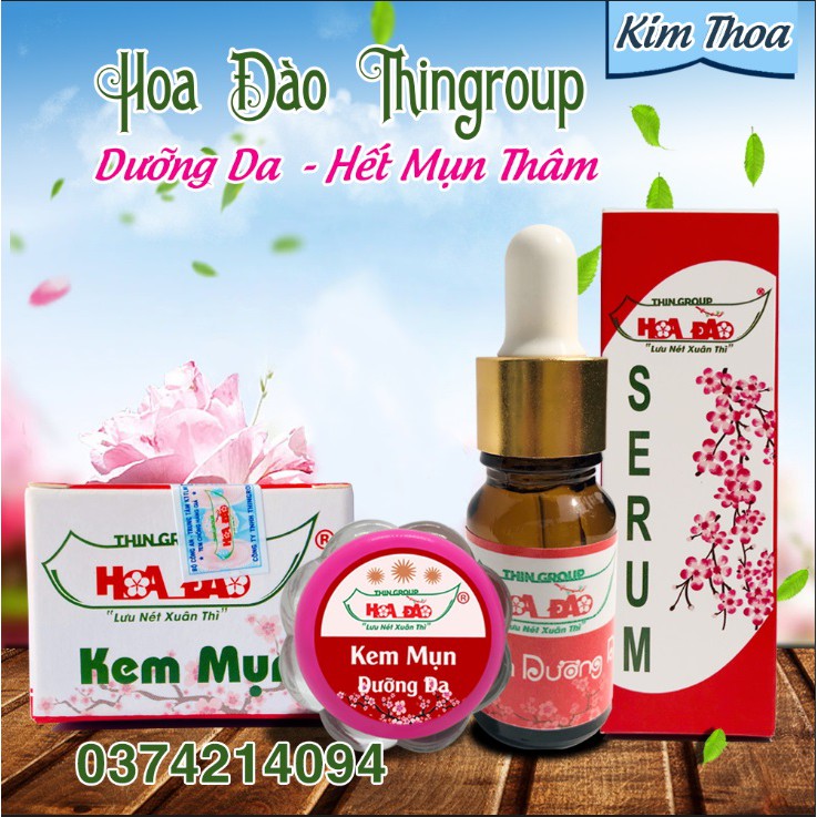 Bộ đôi giảm mụn vết thâm và dưỡng da Hoa Đào (serum và kem mụn dưỡng da Hoa Đào)