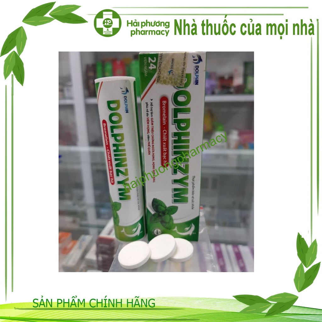 Dolphinzym Hỗ Trợ Giảm Ho Trừ Đàm Ngừa Viêm Họng Sưng Đau Phù Nề Cho Người Lớn Và Trẻ Nhỏ - DOLPHIN