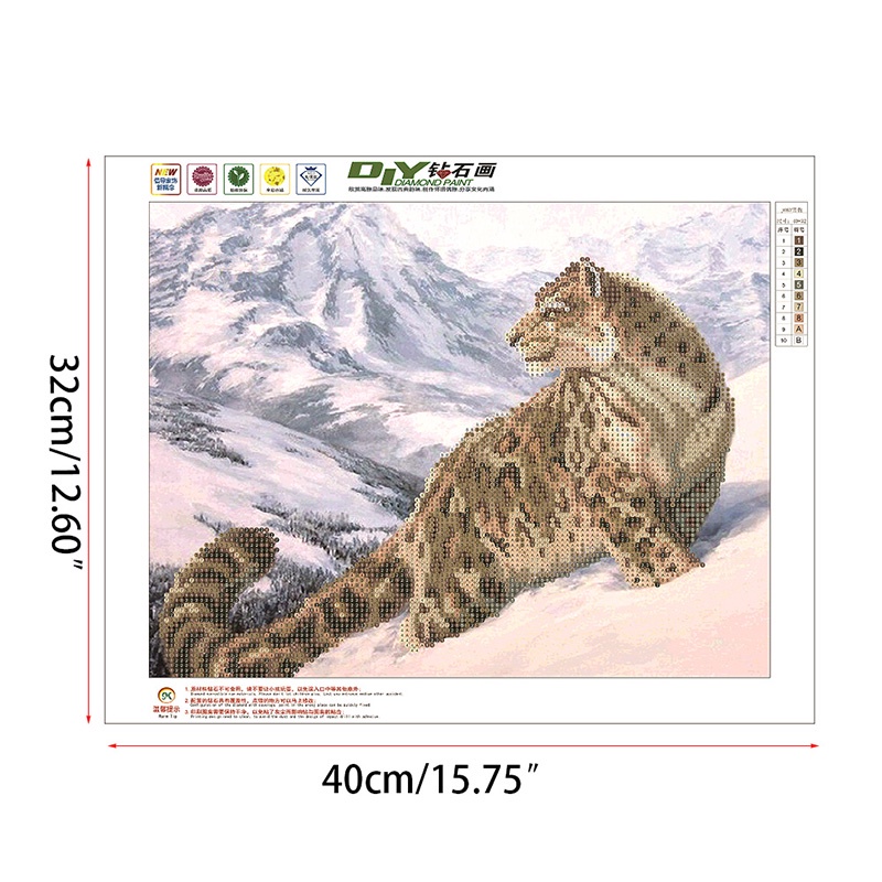 Bộ Tranh Đính Đá 5D Tự Làm Hình Báo Tuyết Trang Trí Nhà Cửa