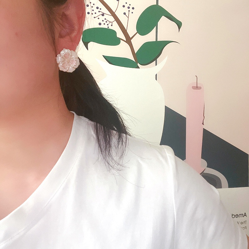 [Hàng Mới] Bông Tai Tráng Men Hình Hoa Phong Cách Retro