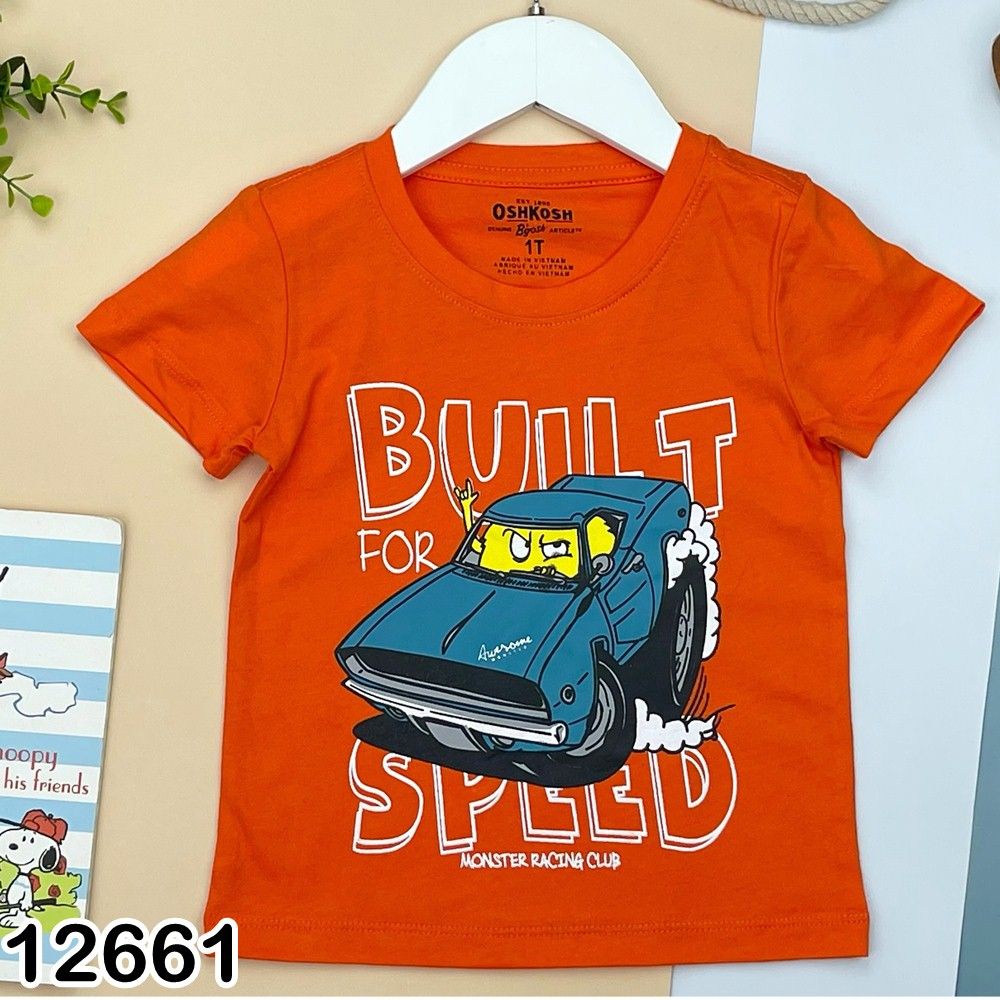 Áo thun ngắn Bigbaby bé trai 9-24KG, chất liệu thun xuất dư mềm mát cho bé