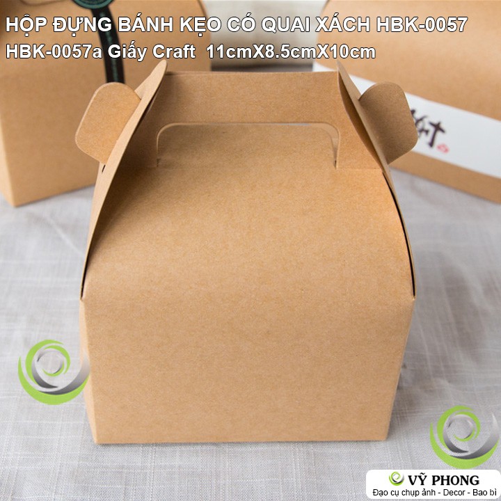 HỘP ĐỰNG BÁNH KẸO QUÀ TẶNG GIẤY KRAFT / TRẮNG CÓ QUAI XÁCH HỘP CRAFT ĐỰNG BÁNH KEM BÁNH CUỘN  HBK-0057 | BigBuy360 - bigbuy360.vn