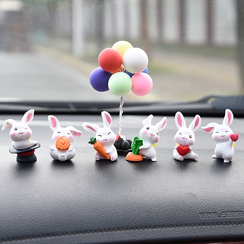Phụ Kiện Trang Trí Xe Hơi Hình Thỏ Bí Ngô Dễ Thương Sáng Tạo