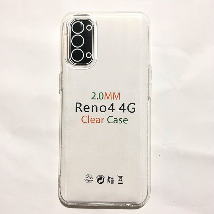 Ốp lưng Oppo Reno 4 Pro/ Reno 4 - Silicon dẻo trong suốt- Loại dày lâu ố vàng