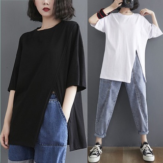 A307 áo bigsize freesize áo thun thời trang cách điệu xẻ tà phong cách trẻ trung