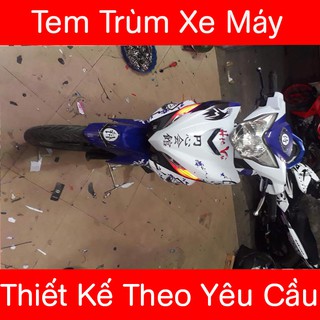 Tem trùm exciter 135 Trắng Xanh Samurai