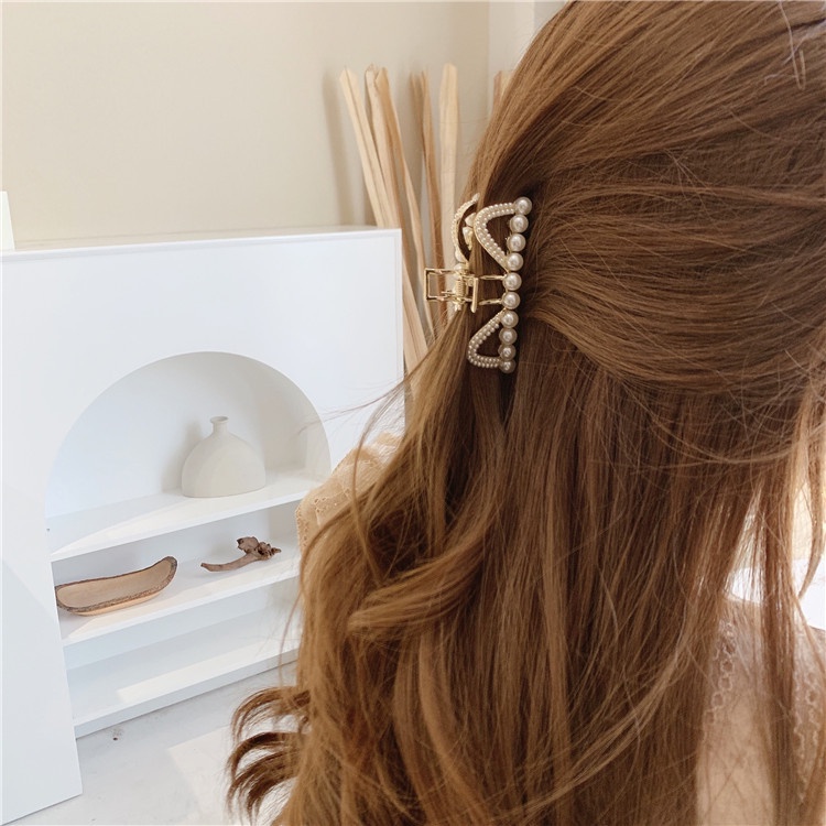 Kẹp tóc kim loại đính đá phong cách Hàn Quốc - Kẹp càng cua loại nhỏ A6040