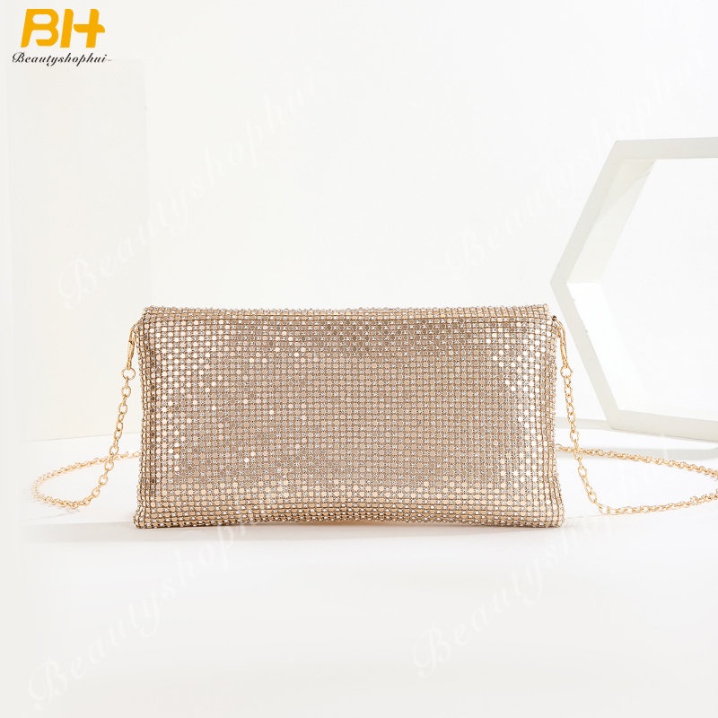 Ví Dự Tiệc Cầm Tay Mẫu Mới 2022 Phong Cách Âu Mỹ Đính Đá Lấp Lánh