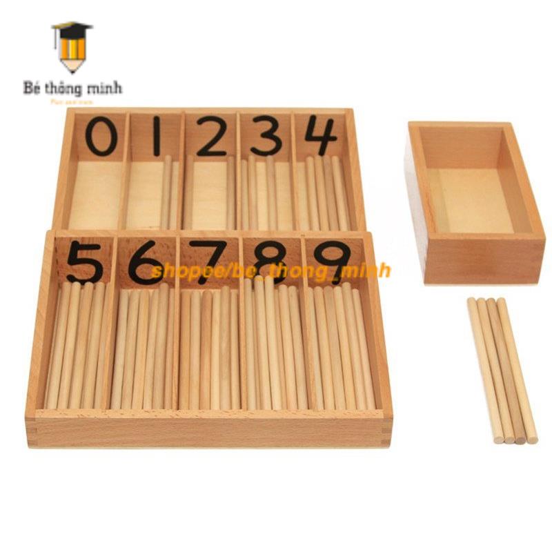 Hộp được đánh số với 45 que tính Montessori (Spindle Box With 45 Spindles)