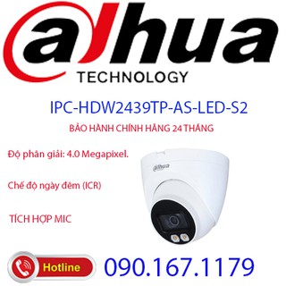 Camera ip dome 4.0 megapixel dahua dh-ipc-hdw2439tp-as-led-s2
