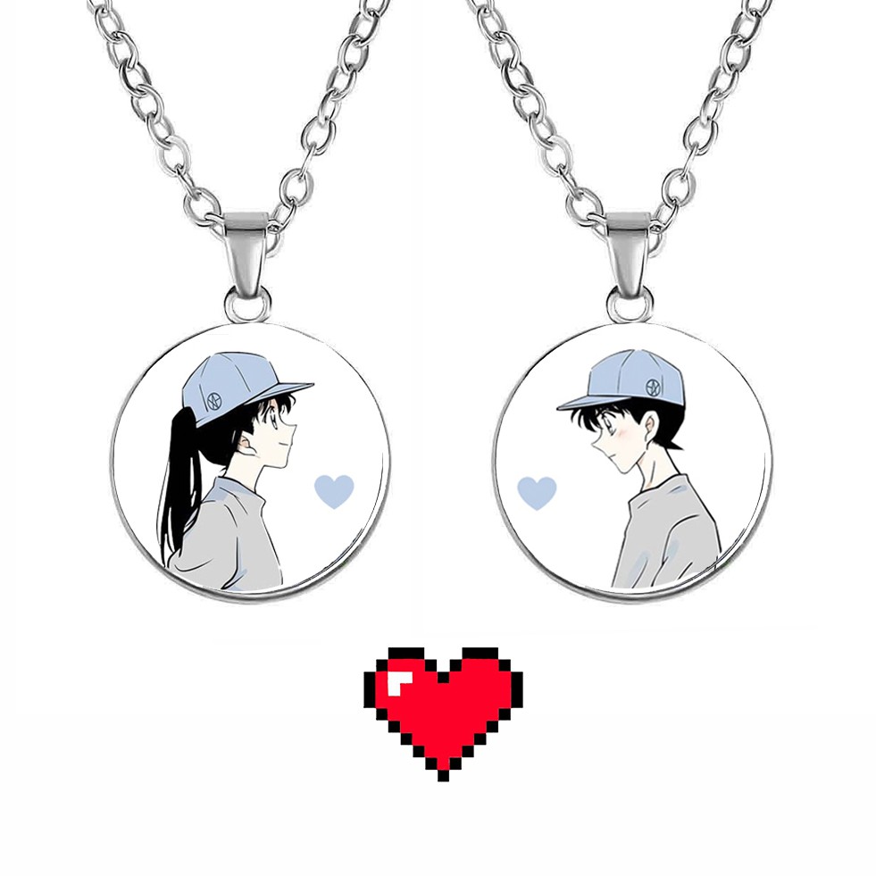 Vòng cổ đôi IN HÌNH SHINICHI RAN Couple DETECTIVE CONAN Thám Tử Lừng Danh anime chibi phụ kiện cá tính