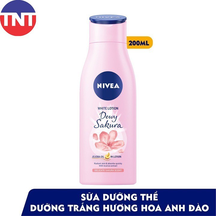 85701-Sữa dưỡng thể dưỡng trắng NIVEA hương Anh Đào Dewy Sakura 200ml