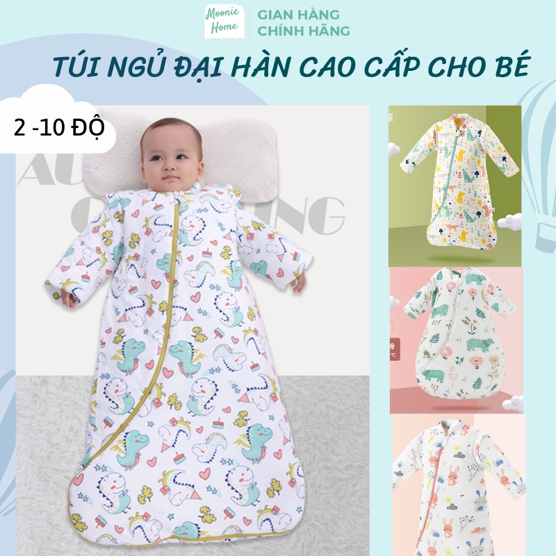 [2 - 12 độ] Túi Ngủ Cho Bé/ Túi Ngủ Trẻ Em Mùa Đông Trần Bông Siêu Ấm Áp