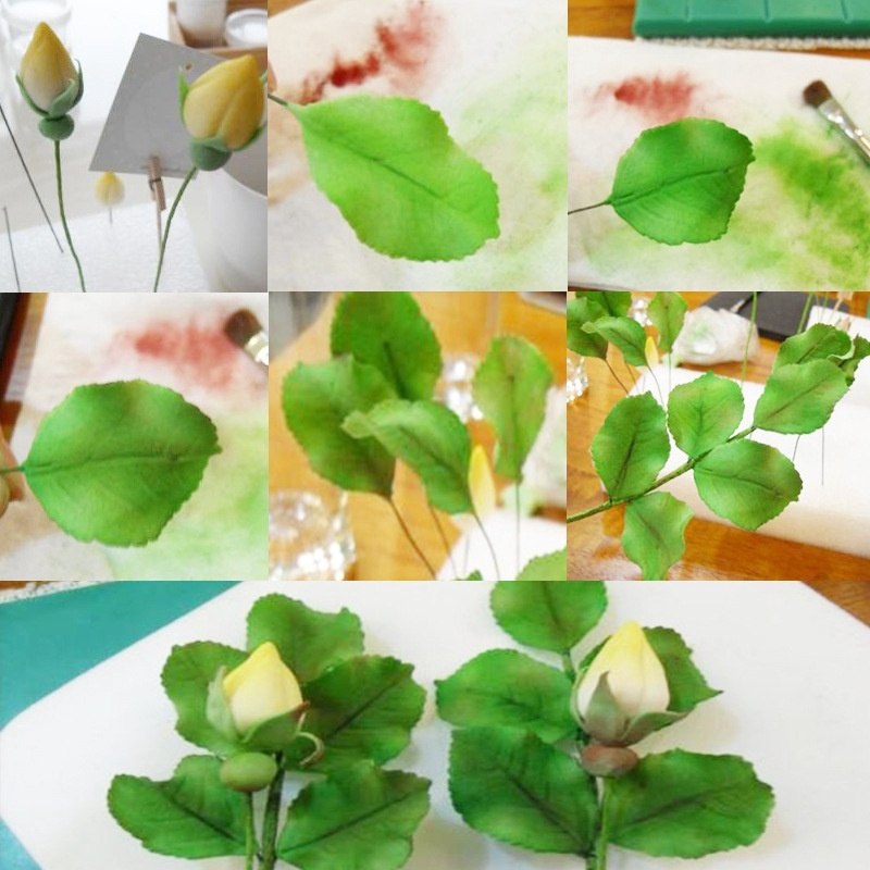 Set 4 Khuôn Cắt Bánh Hình Lá Hoa Hồng Bằng Thép Không Gỉ