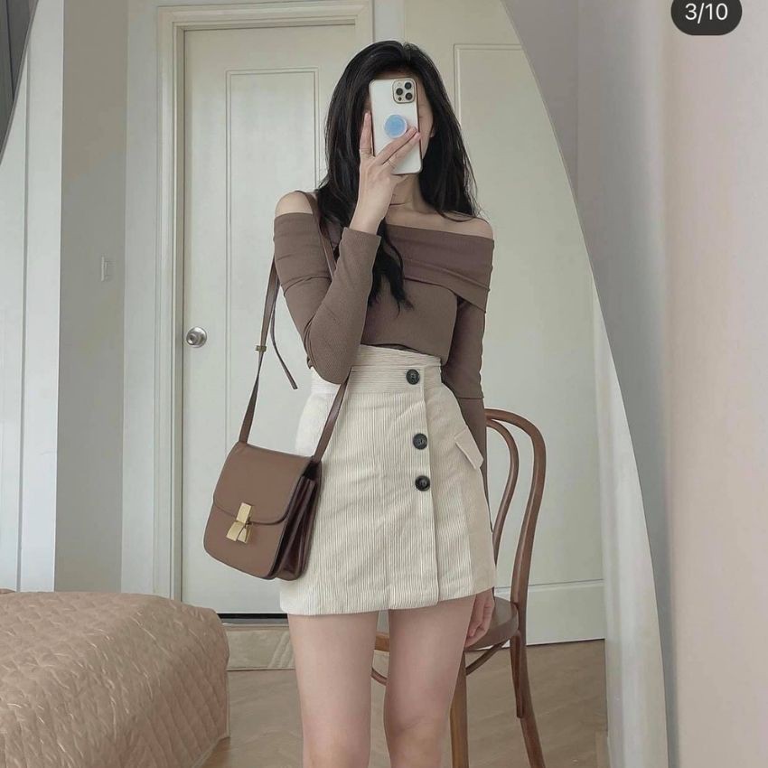 Áo len tăm nữ dài tay trễ vai kiểu dáng Hàn Quốc cực xinh, chất len mỏng thích hợp cho những ngày thu và ngày lạnh nhẹ | BigBuy360 - bigbuy360.vn