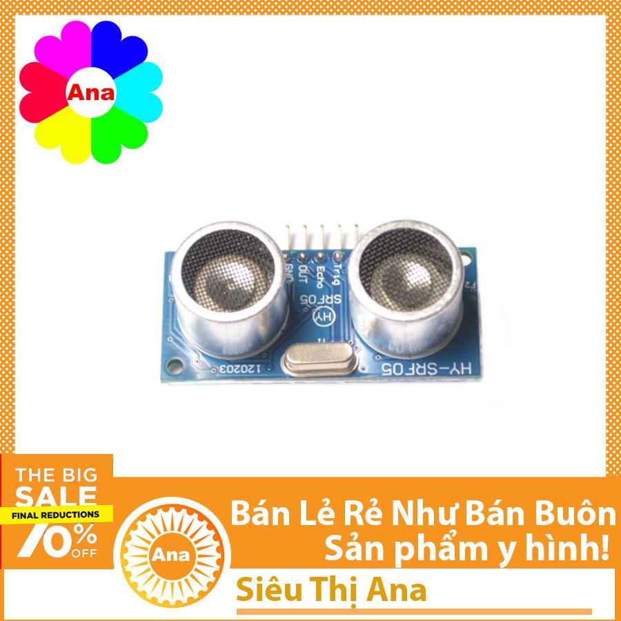 Mạch cảm biến đo khoảng cách dùng sóng siêu âm HC SRF05 - Module arduino