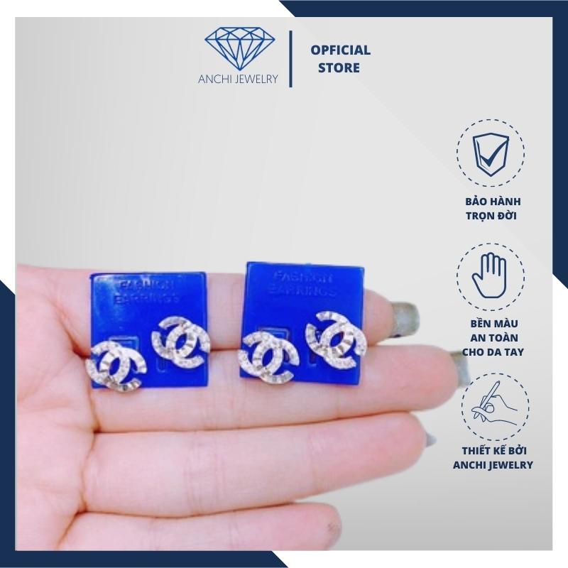 Khuyên tai cánh bướm hồ diệp cong 2 đầu, chuẩn bạc ý 925 ACJ50110 , Anchi jewelry