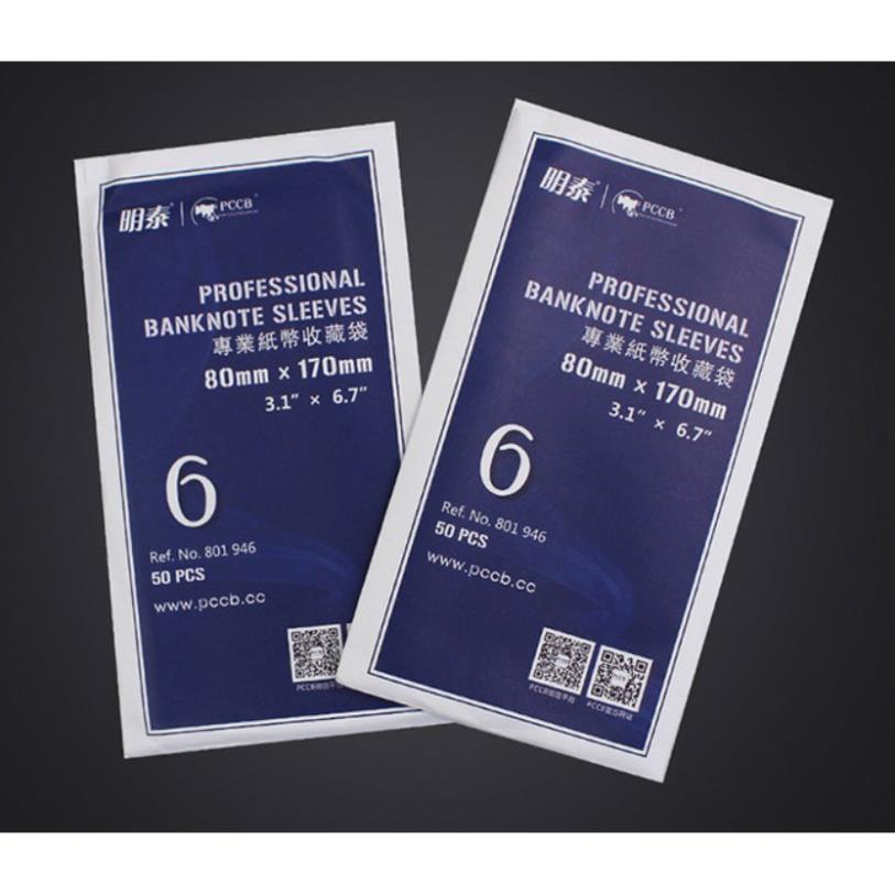 [CHẤT LƯỢNG] Túi / Phơi nilong đựng tiền giấy PCCB để bảo quản tiền, kích thước 8x17cm, SIZE 6, 50 miếng / bịch OPP