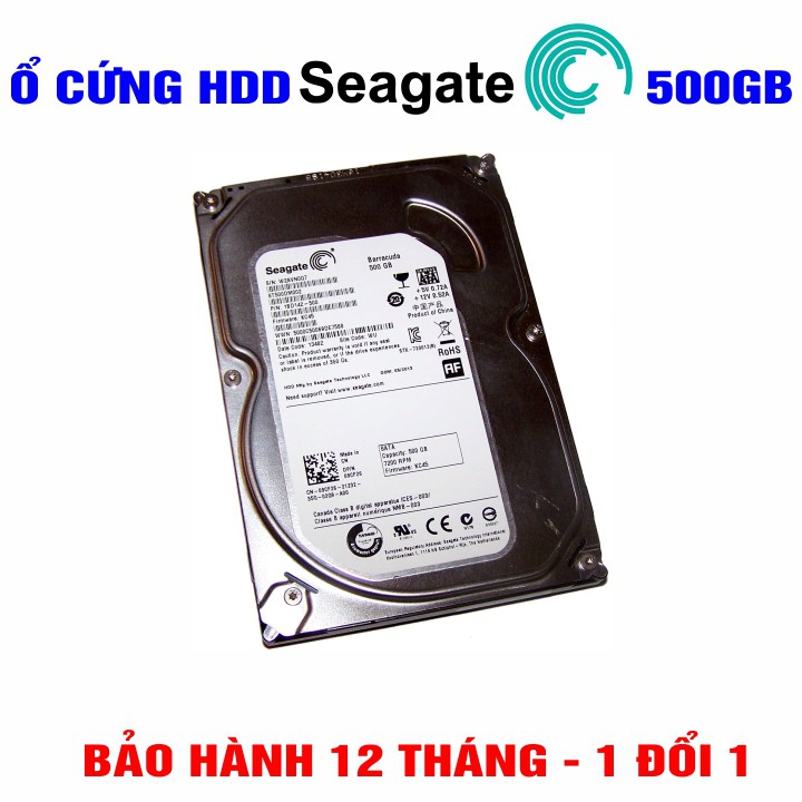 Ổ cứng HDD 3.5&quot; Seagate 500GB  – Chính Hãng – Mới 99% Tháo máy đồng bộ – Bảo hành 12 tháng