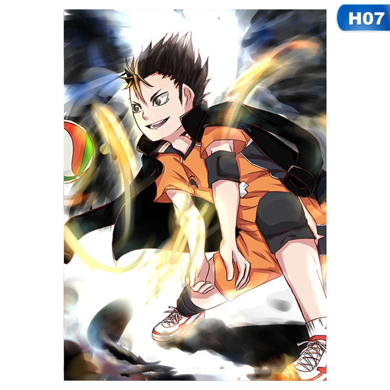 flowersqueen Tấm áp phích treo tường họa tiết phim hoạt hình Haikyuu