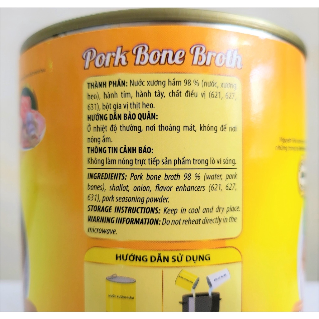 [Hộp 820ml] NƯỚC XƯƠNG HẦM THỊT HEO [VN] VISSAN Pork Bone Broth (vvk-hk)