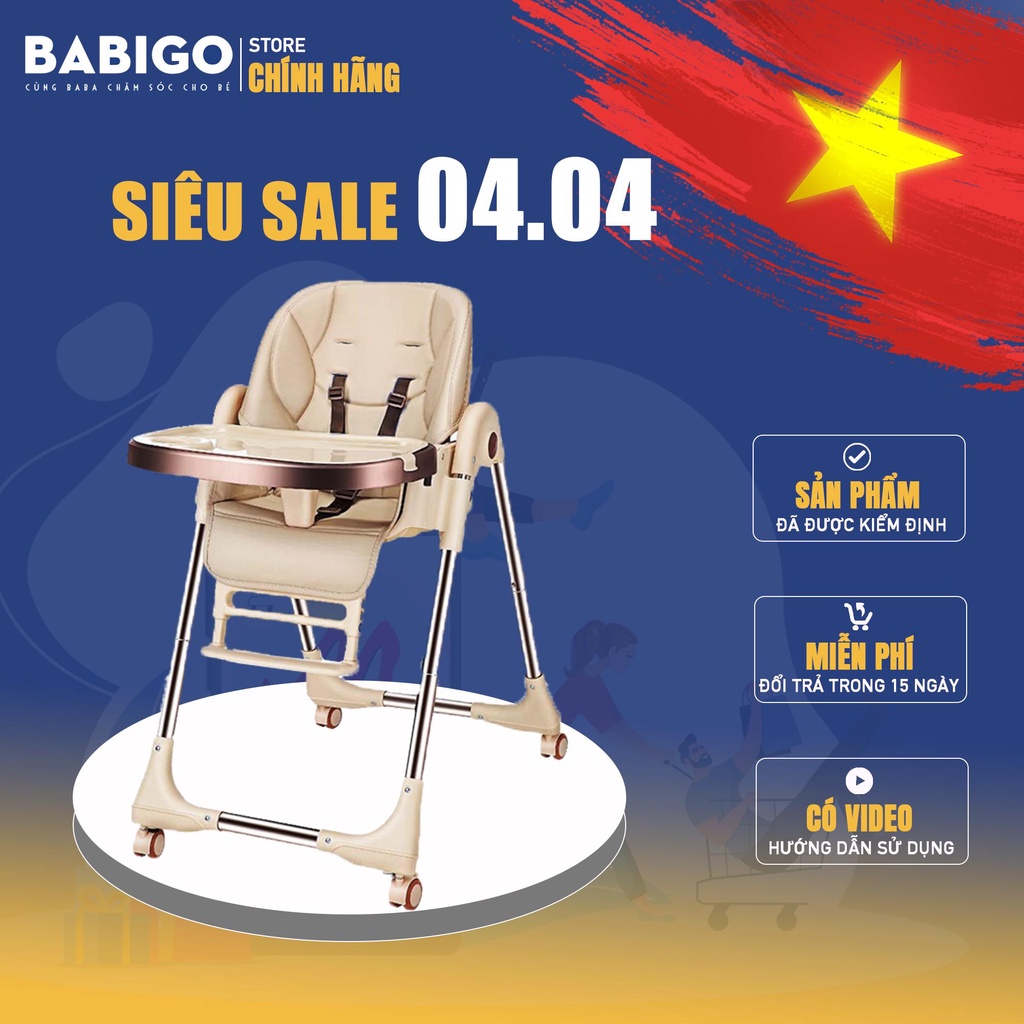 - Ghế Ăn Dặm Cho Bé Cao Cấp Thương Hiệu Babigo ( 5 CHẾ ĐỘ THAY ĐỔI LINH HOẠT)