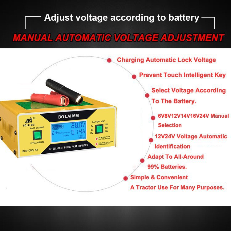 Siêu Máy Sạc Ắc Quy 6v đến 24v thông minh -Máy sạc bình Ắc quy thông minh