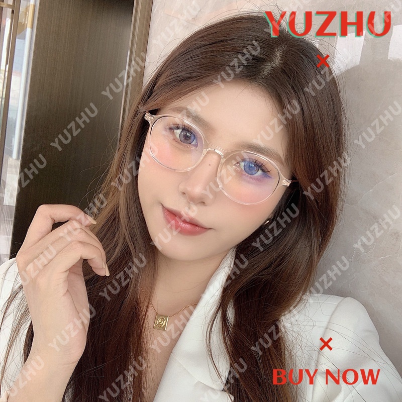 Mắt Kính Gọng Oval Trong Suốt Chống Ánh Sáng Xanh TR90 Thời Trang Cao Cấp