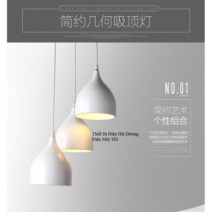 Đèn thả trần trang trí giọt nước bé TN259 18cm (Trắng) - Bảo hành 12 tháng