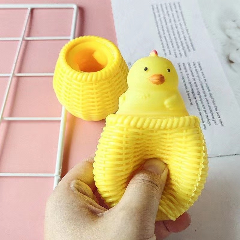 [Cois N] Đồ Chơi Bóp Giảm Căng Thẳng Bằng Nhựa Peculiar Nhỏ Nhắn Dễ Thương Có Nhạc Hình Lồng Gà Sáng Tạo